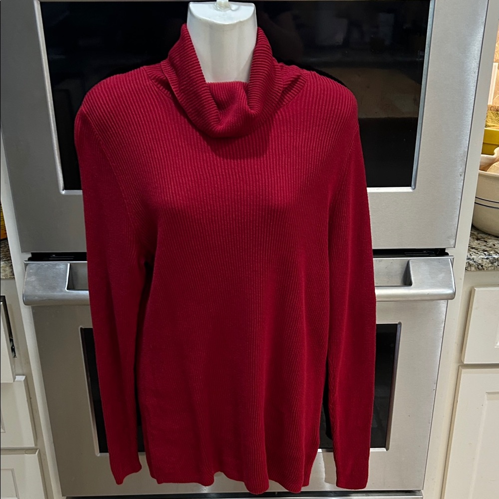 Croft & Barrow Rich Red Cowl Neck Sweater